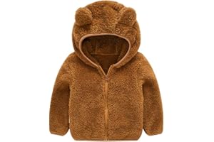 JESKIDS Toddler Girls Boys Fleece Hoody Jacket Zip Up Teddy Coat Warm Winter Outwear