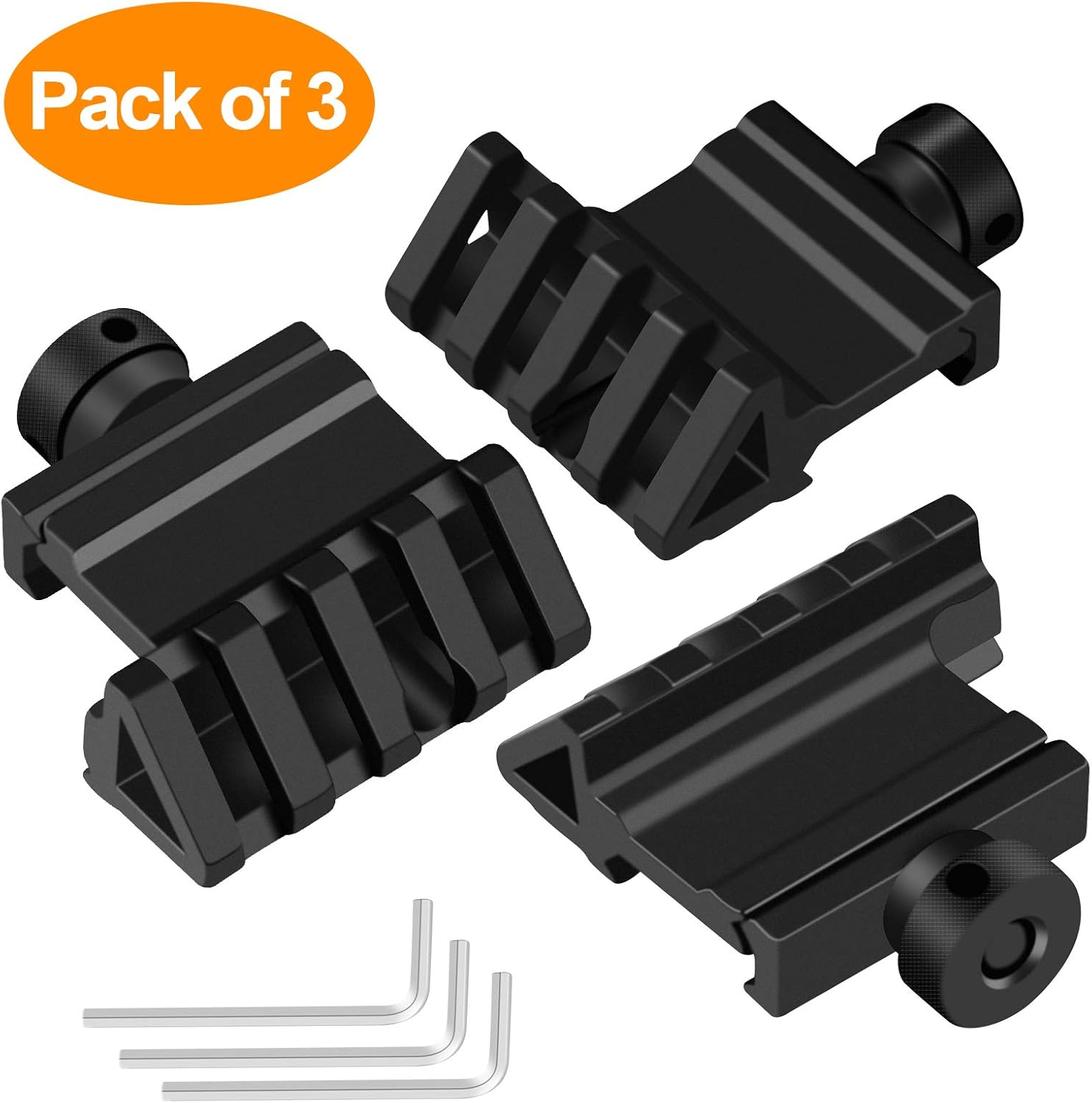 Offset Rail Mounts, LONSEL 4 Slots Aluminum 45 Degree Offset Angle Picatinny Weaver Rail Mount for Flashlight Laser Optic Sight - 3 Pack (4 Slot - 3 PCS) : Sports & Outdoors