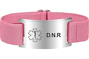 PMORMYY Medical Alert Bracelet for Women Men, Adjustable Medical Alert ID Wristband for Diabetic D.N.R Pacemaker Epilepsy