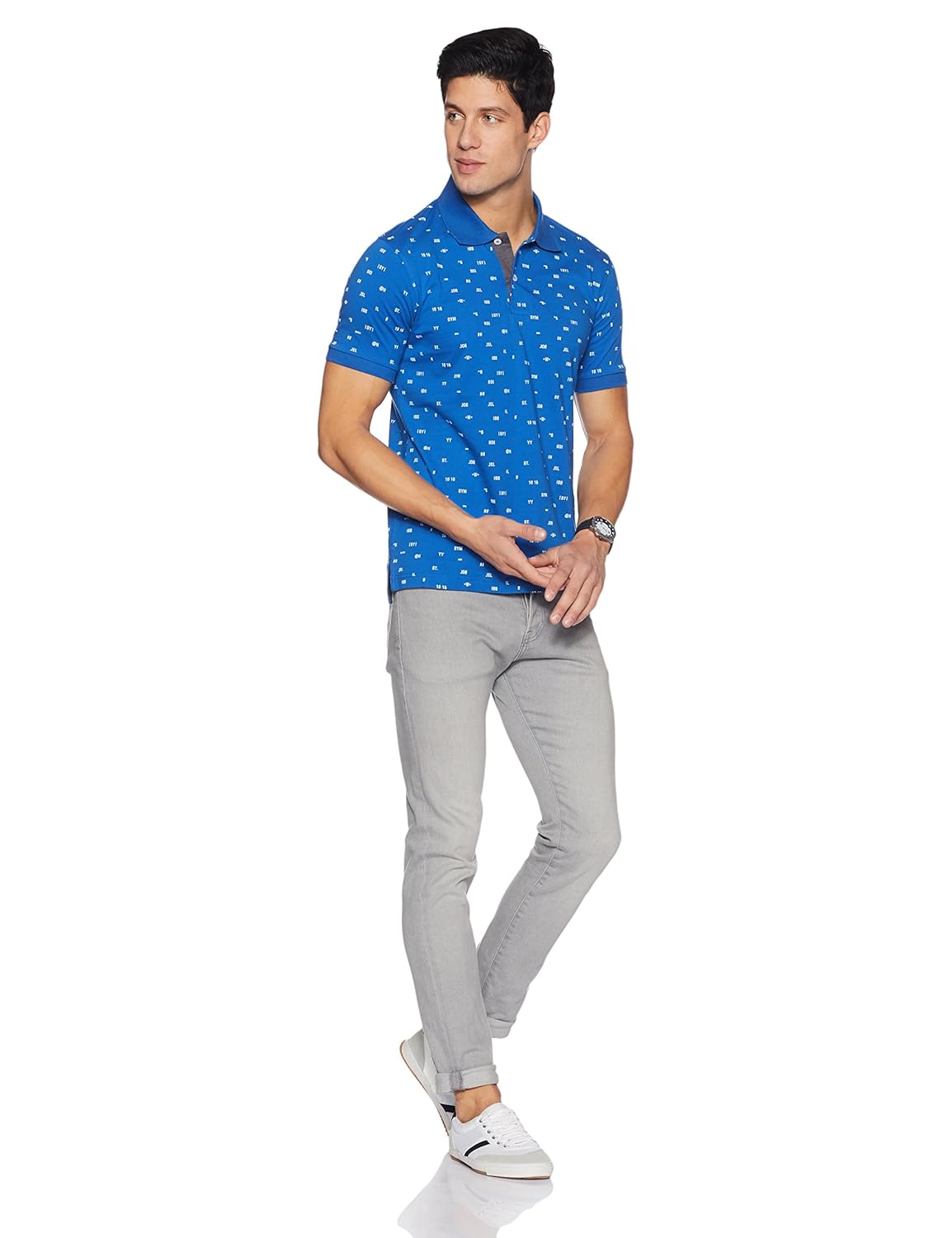 symbol amazon brand men's all over printed polo t-shirt