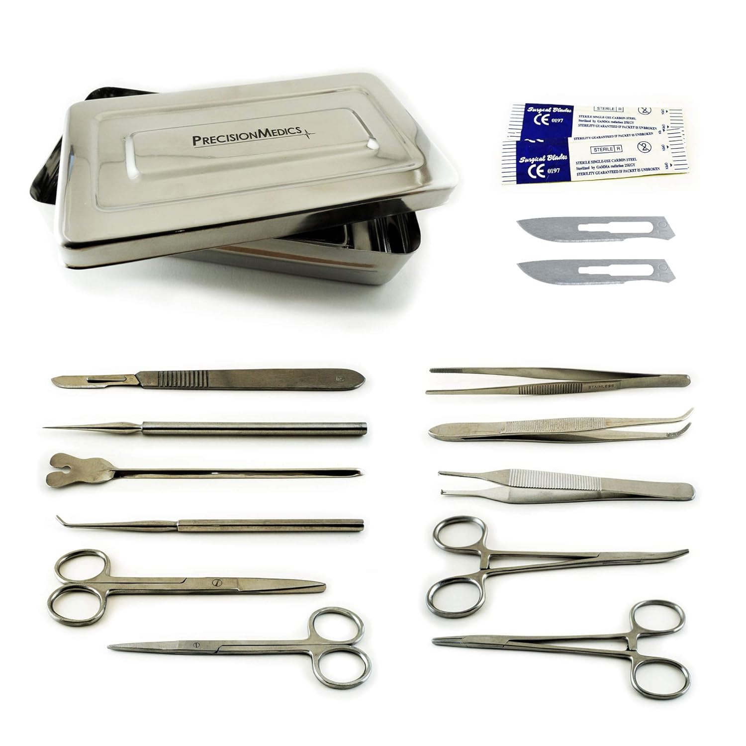 14 Piece Dissection Kit with Stainless Steel Case Perfect