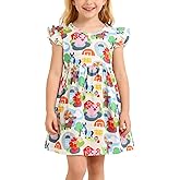 Toddler Girl Casual Dress Farm Animal Cow Print Ruffle Bottom Casual Dress Summer Clothes 2-8Y