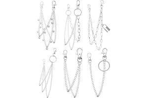 Taouzi 6 Pieces Pants Chain Wallet Chain Butterfly Lock Charm Jeans Chains Pocket Punk Chain Hip Hop Rock Chains for Women Men