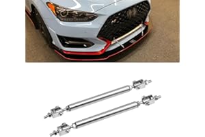 X XOTIC TECH Xotic Tech 2pc Adjustable 8"-11" Front Bumper Lip Splitter Diffuser Strut Rod Tie Bars Splitter Support Rods Compatible with Most Vehicles [Silver]