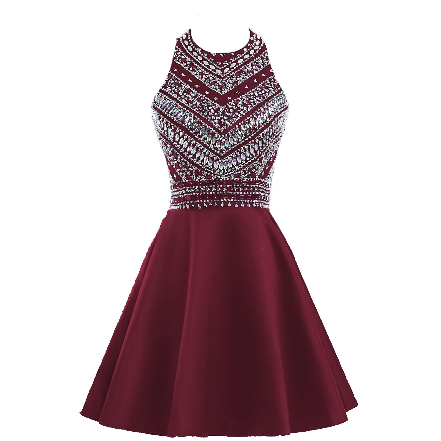 HEIMO Women's Sparkly Beaded Homecoming Dresses Sequins Cocktail Gown