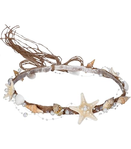 Amazon.com : Kesvb Mermaid Seashell Headband Starfish Crown