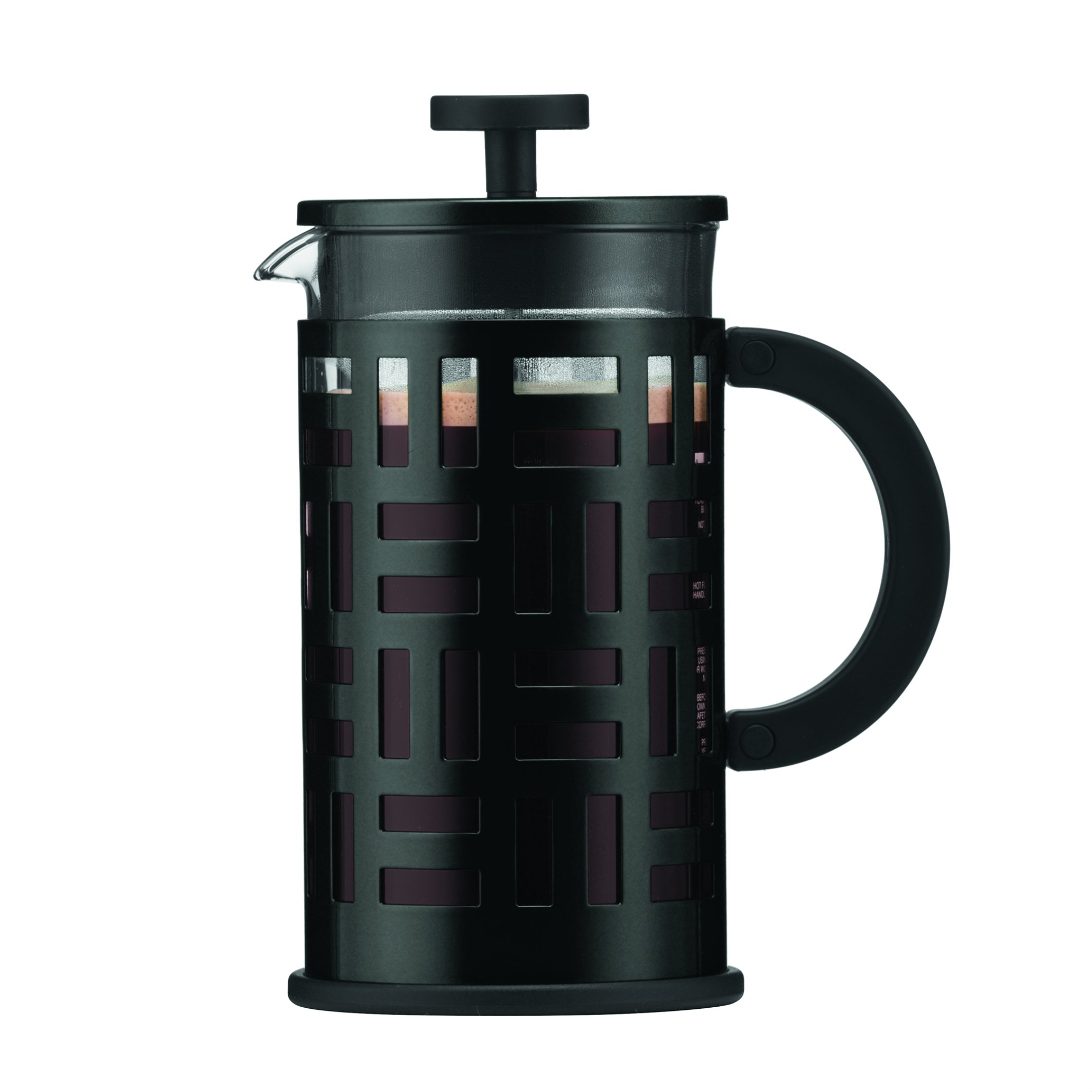 BODUM 1 Litre 34 oz 8-Cup Stainless Steel Frame Eileen Coffee Maker, Black