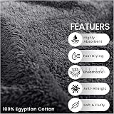 GC GAVENO CAVAILIA 8 Piece Egyptian Cotton Towels Charcoal - Quick Dry view 4