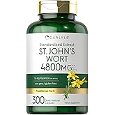 Carlyle St John's Wort Capsules | 300 Count | Non-GMO & Gluten Free Supplement | Standardized Extract
