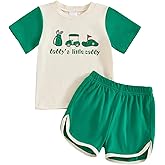 Fufuriprefer Toddler Baby Boy Golf Outfit Summer Clothes Short Sleeve T-Shirt Tops & Loose Fit Shorts 2Pcs Set