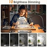 PIKOY Magnifying Glass with Light 10X, 48 LED, 3 Modes, USB Stand Lamp view 3