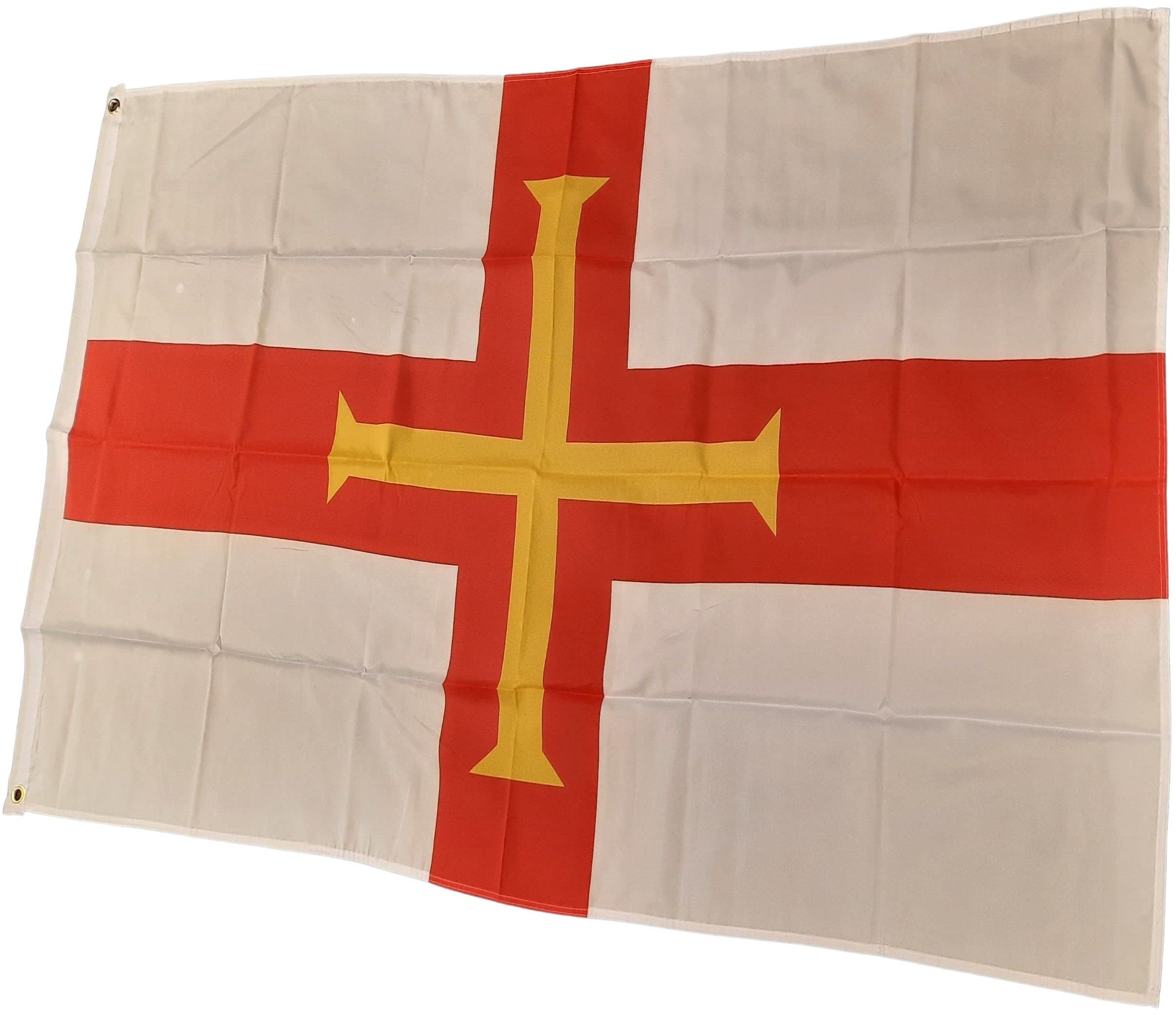 NWFlags Guernsey Flag 3ft x 2ft 75d Premium Polyester Suitable For Flagpoles | Strong Polyester 3x2 foot material flag with Eyelets