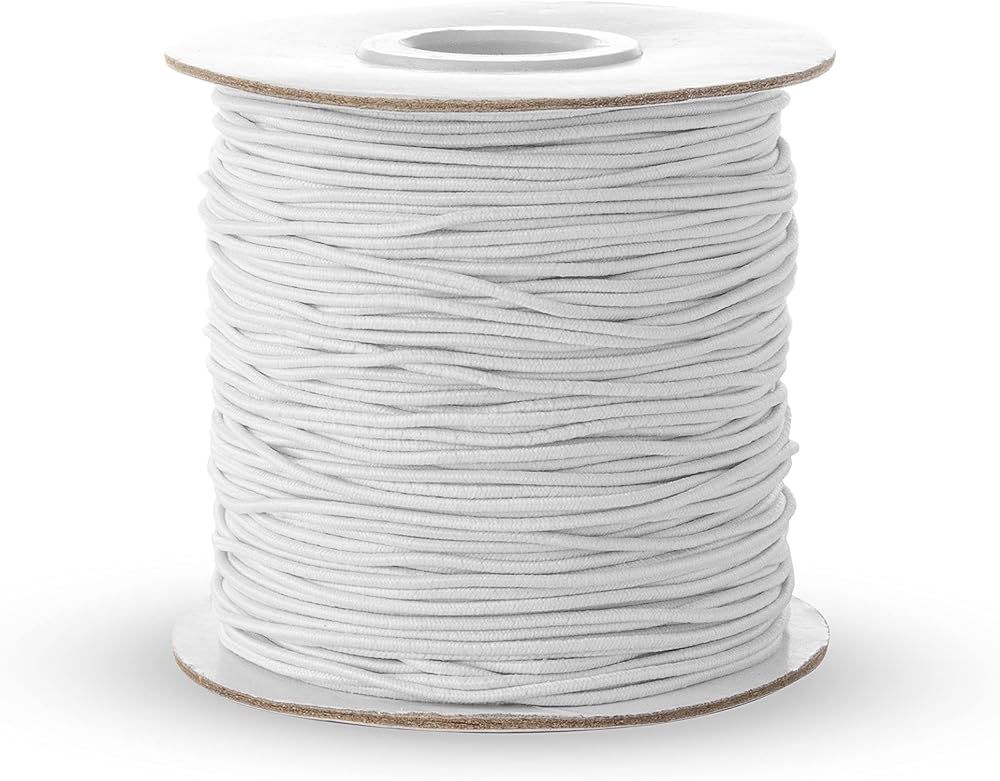 Realm Elastic Cord Round Hat Elastic Black White 1mm 2mm 3mm 20m