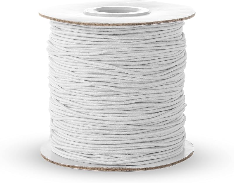 Realm Elastic Cord Round Hat Elastic Black White 1mm 2mm 3mm 20m