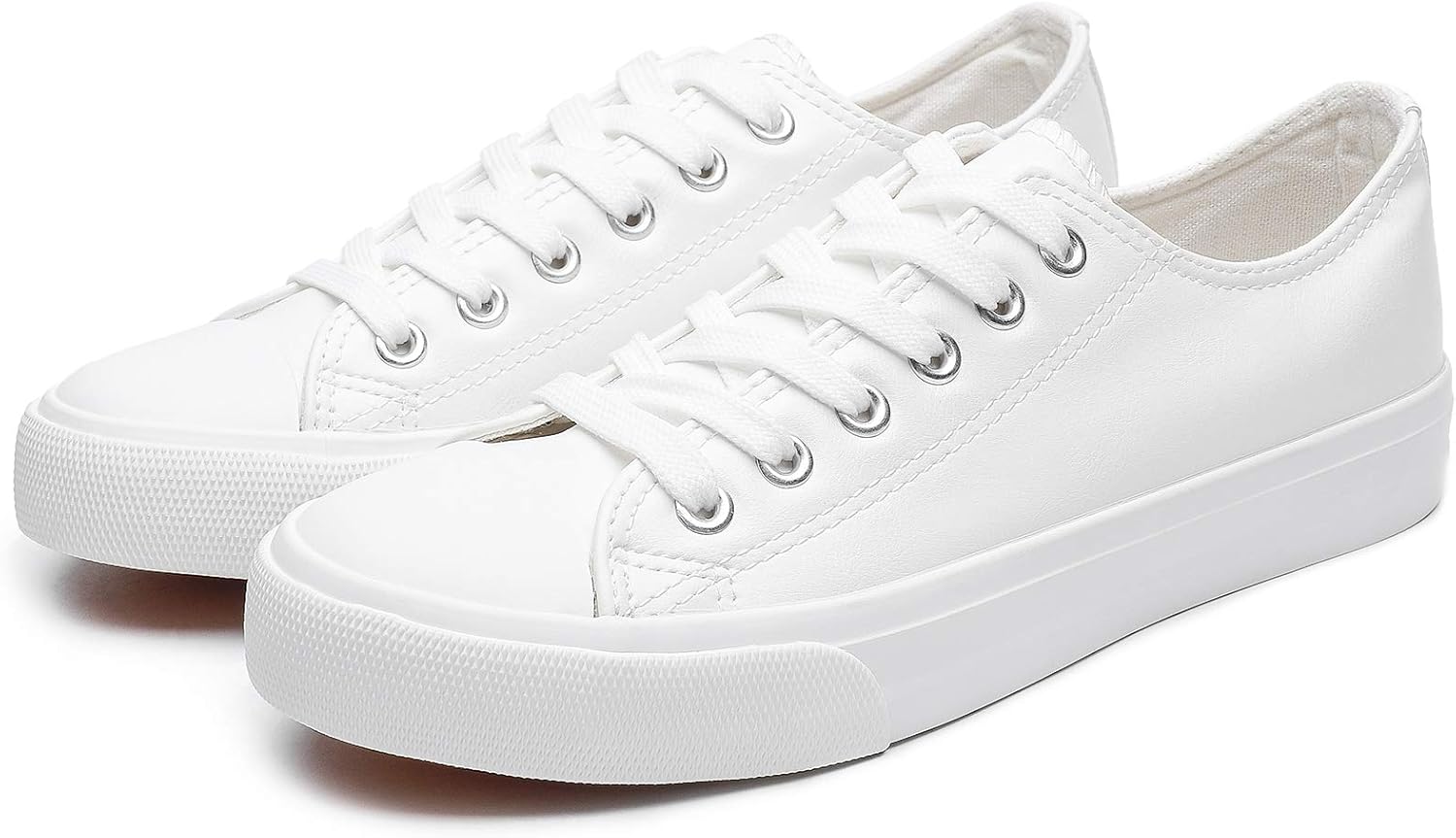 white leather walking shoes