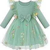 DeeFant Toddler Girl Dress Long Sleeve Fall Toddler Tulle Birthday Dresses 1-8Y
