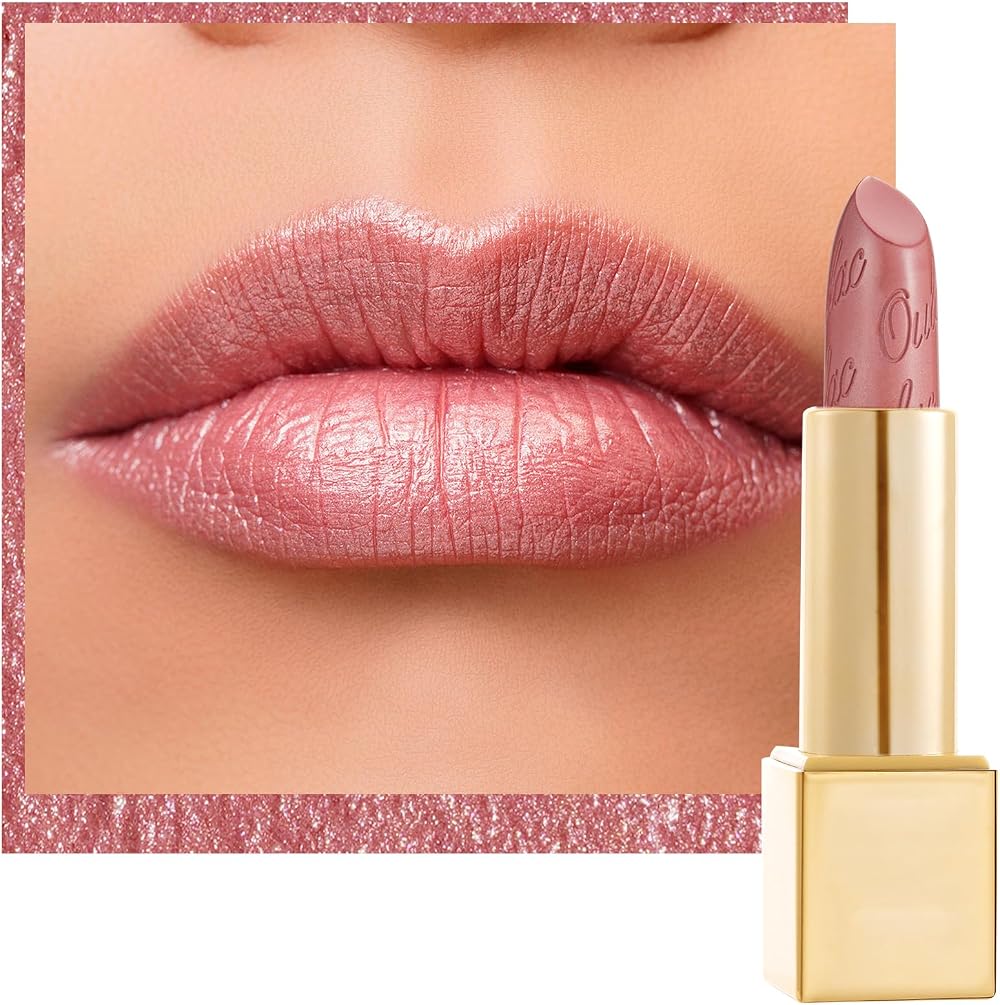 Oulac Metallic Shine Glitter Lipstick Pink 4.3 g Vegan Cruelty-Free