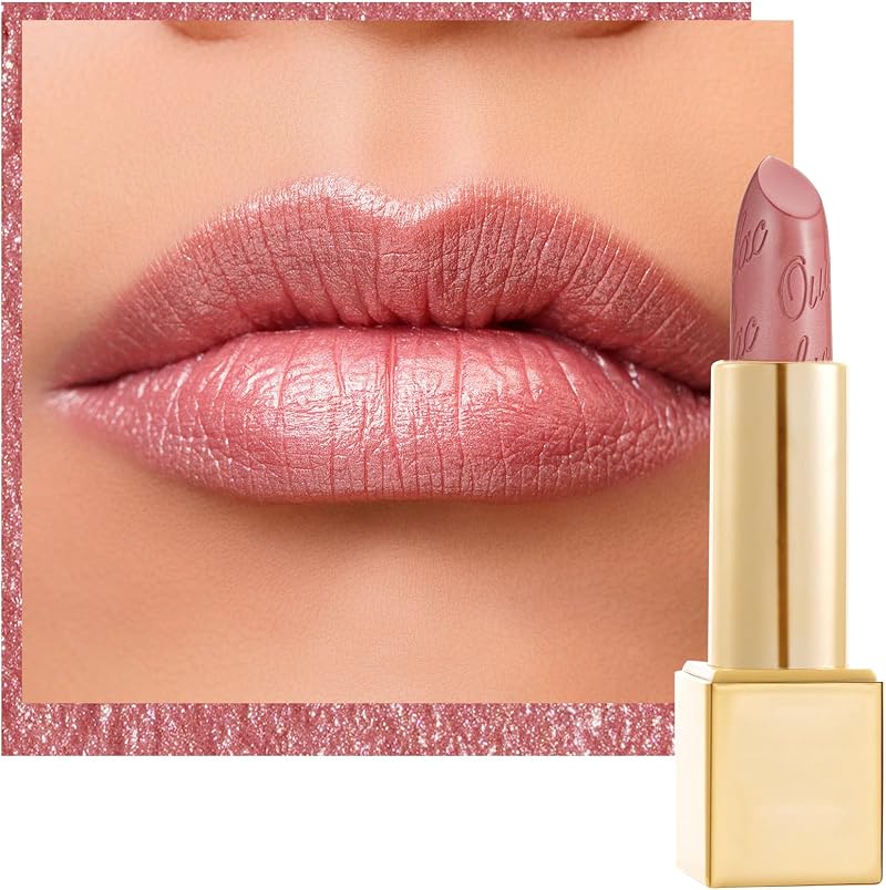 Oulac Metallic Shine Glitter Lipstick Pink 4.3 g Vegan Cruelty-Free