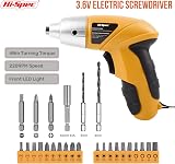 Hi-Spec 34pc Yellow 3.6V Rechargeable Electric Screwdriver Kit view 2