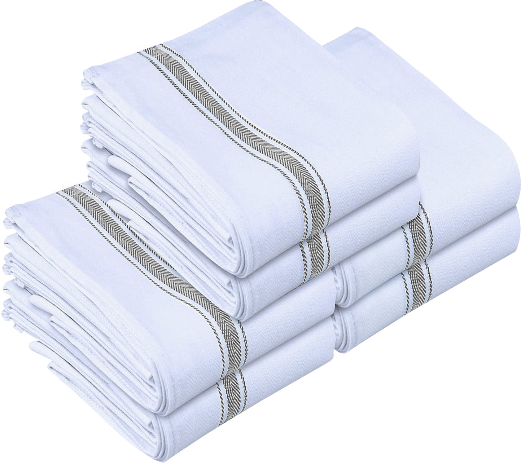 Utopia Towels Dish Towels, 15 x 25 Inches, 100% Ring Spun Cotton Super Absorbent Linen Kitchen Towels, Soft Reusable Cleaning Bar and Tea Towels Set (6 Pack, Grey)