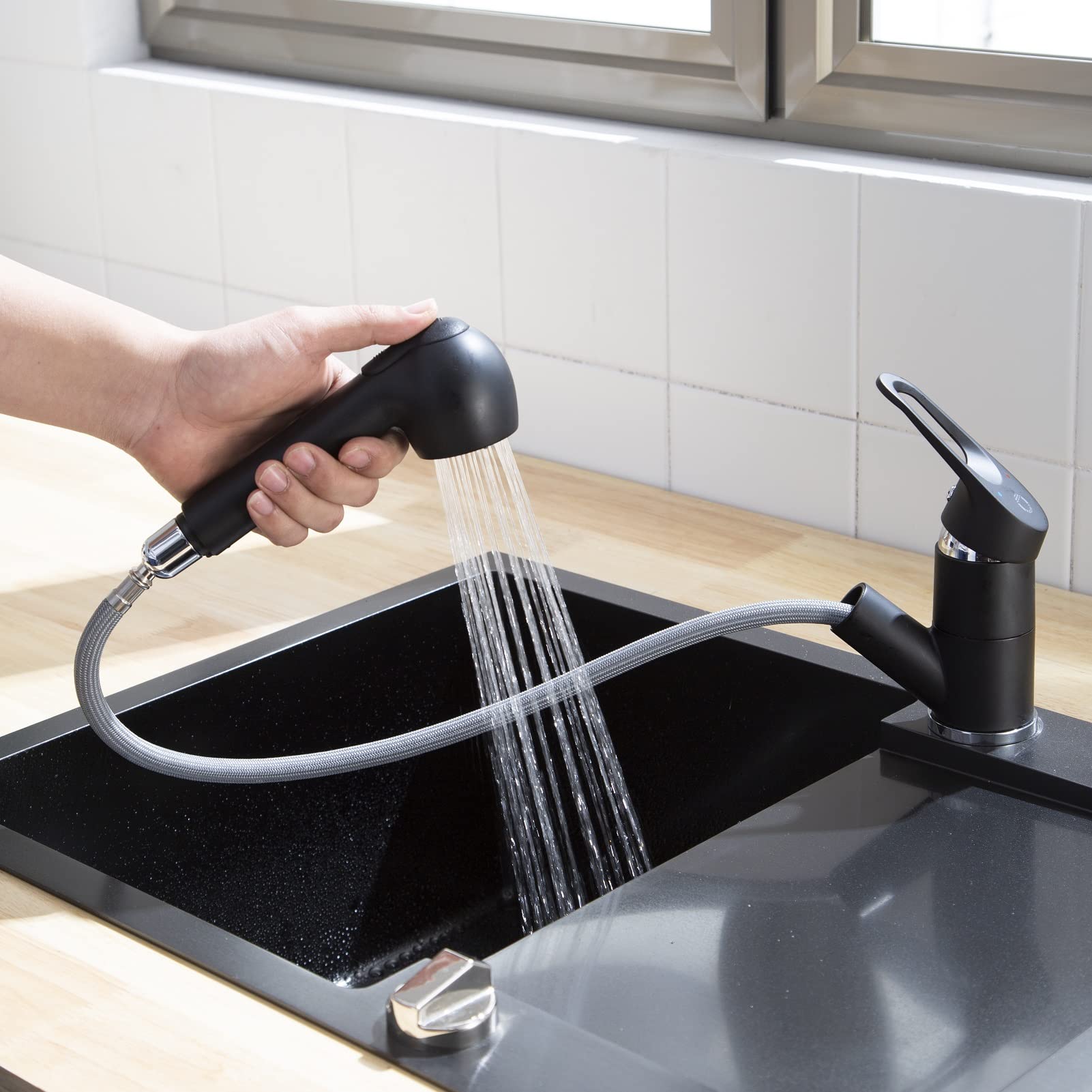 Grifo-Cocina-Negro-Extraible-CECIPA-Grifo-de-Cocina-con-Ducha-Extensible-de-2-Modos-de-Spray-Grifos-para-fregadero