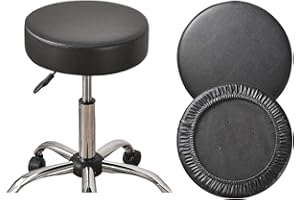 HAOYONG Round Bar Stool Covers Set of 4 Waterproof PU Barstool Seat Covers Stretch Barstool Slipcovers Bar Chair Covers with Non Slip Bottom for 12-15 Inch (Black, Set of 2)