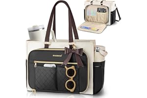 Teacher Tote Bag for Women with Laptop Compartment & Cup Holder,Nurse Work Bag,Large Purse for Office,College & Travel
