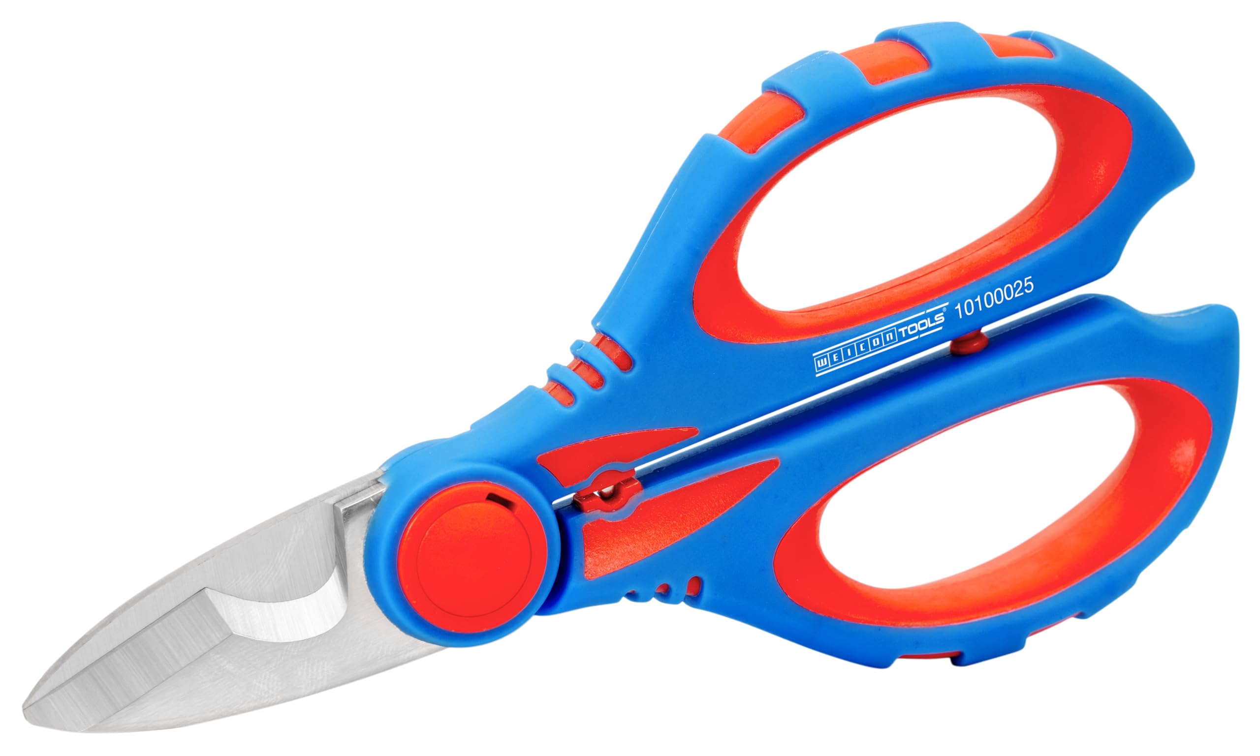 WEICON Tools Electrician Scissors XL; Electrician Scissors for Cutting, Stripping and Crimping; with Protective Cover
