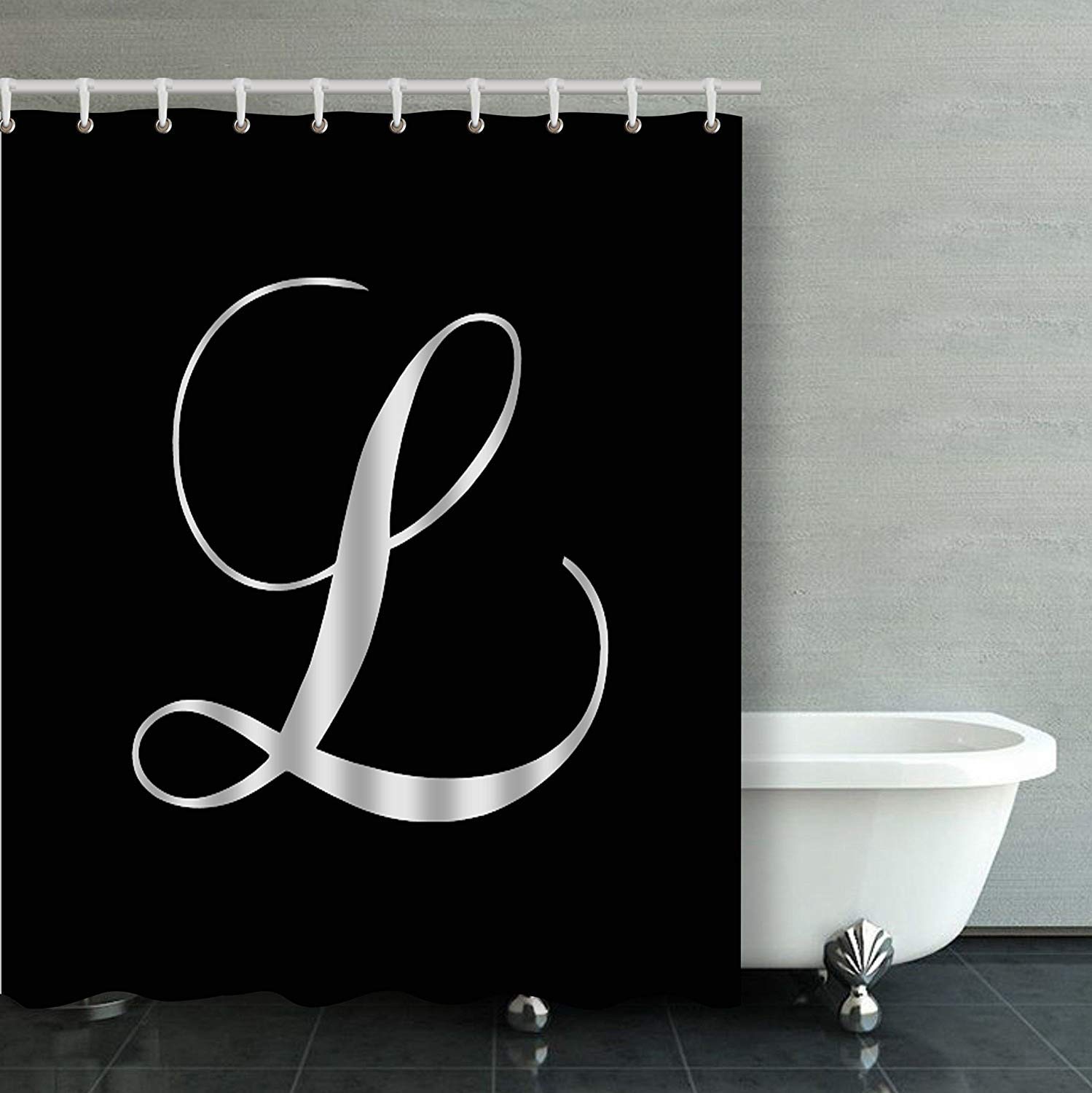 Amazon Com Asgfsc Custom Decors Black White Monogram L