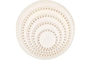 Yayatty 5 PCS Wooden Crochet Bag Bottom, Circle Wooden Basket Bottom Wooden Base Shaper Blank Crochet Base for DIY Basket Craft Weaving Making Supplies