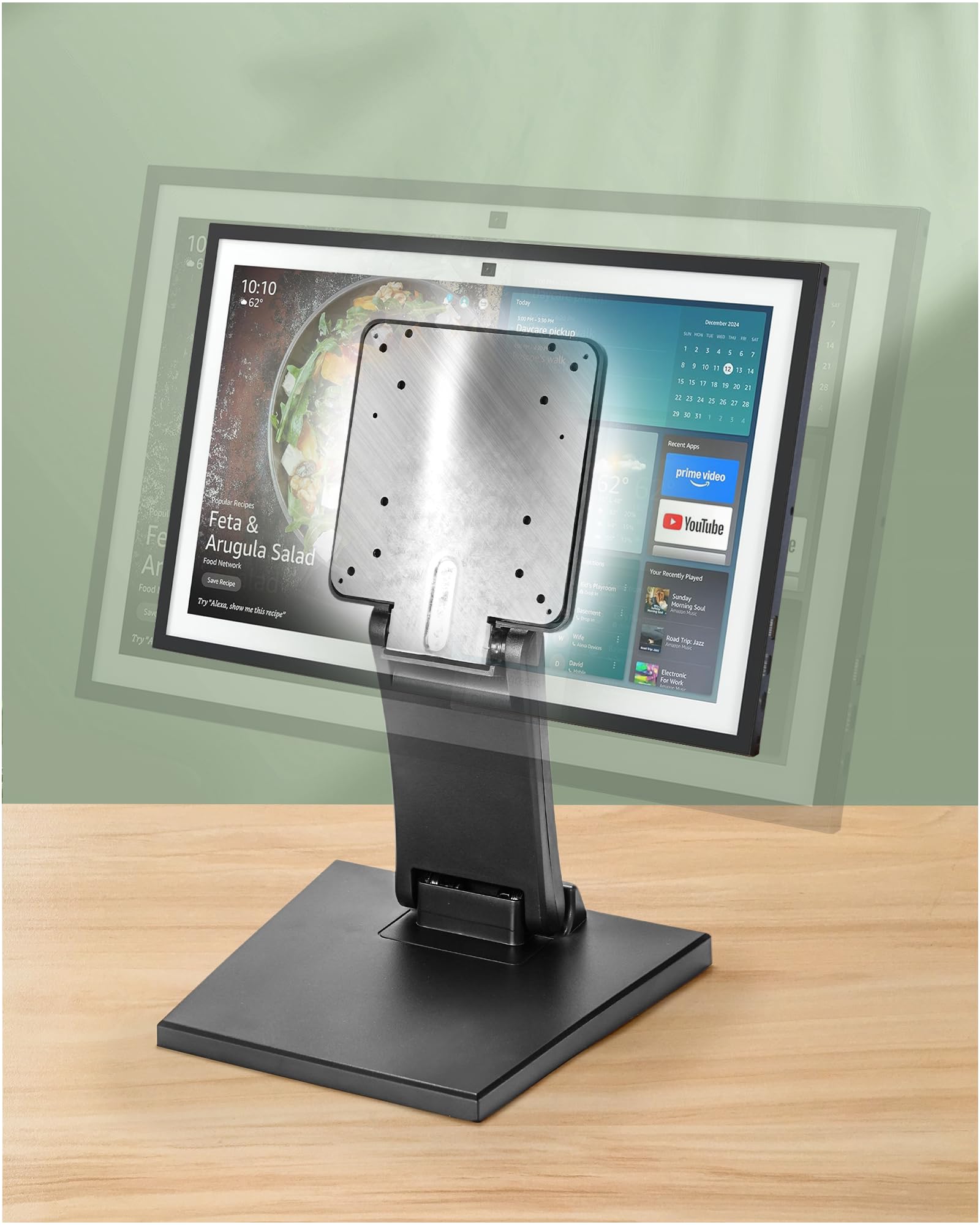 Photo 1 of WEARSON Mount Stand for Amazon Alexa Echo Show 15 (1st, 2nd Gen), Tilt, and Rotate Stand Made for Amazon Echo Show 15 Vesa Monitor Stand Adjustable Echo Show 15 Mount, Vesa 75*75 100*100 Black