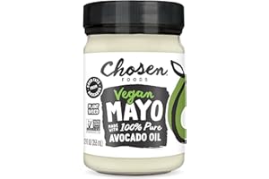 Chosen Foods Classic Vegan Avocado Oil-Based Mayonnaise, Gluten & Dairy Free, Low-Carb, Keto Diet Friendly, Mayo for Sandwiches, Dressings and Sauces (12 fl oz)