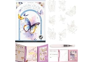 Breathly Creative Stress Relief Kit, Paint Art Watercolor Books Painting Kit, Adult Watercolor Book, Mini Water-color Workboo