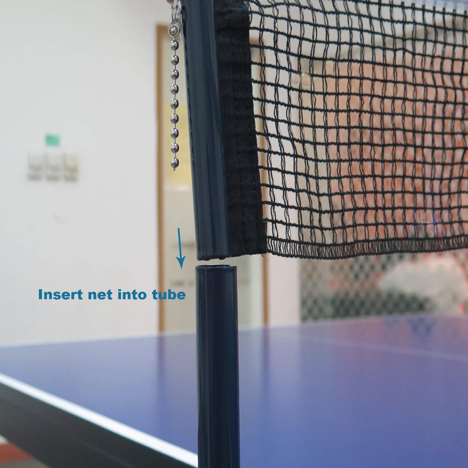 Comesee Professional Ping Pong Net Clip on Easy, Table Tennis Net and Post Set with Spring Activated Clamp, Thick Base Grip, Precision Tension Height Adjustment (Navy) : Sports & Outdoors
