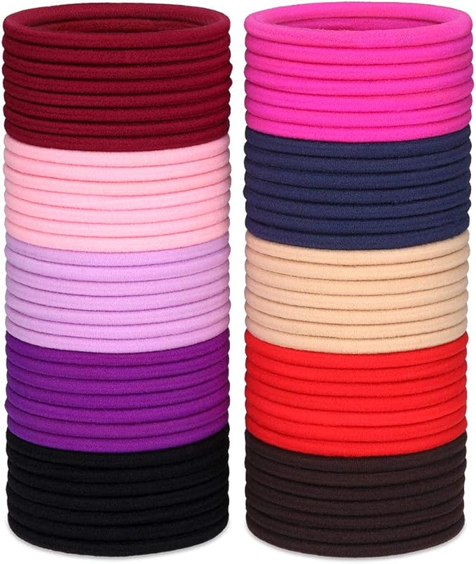 H&S 100 Hair Bands 4mm Hair Ties Bobbles Elastics Hairbands Ponytail