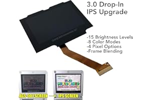 FINDING HARVEST Game Boy Advance SP Drop-In 3.0 IPS Backlight LCD Upgrade Kit For AGS 001 & 101 Gameboy NO SOLDER/NO TRIMMING (Black)