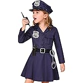 CIFITERY Kids Police Officer Costume Toddler Cop Uniform Girls, Police Dress Up Halloween Gifts