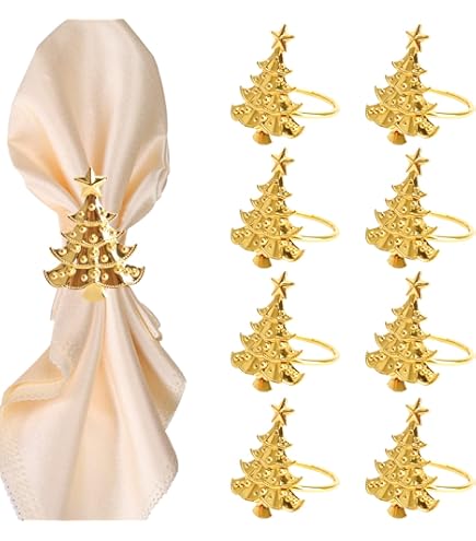 URROMA Lot De 50 Ronds De Serviette De Noël Réfléchissants En