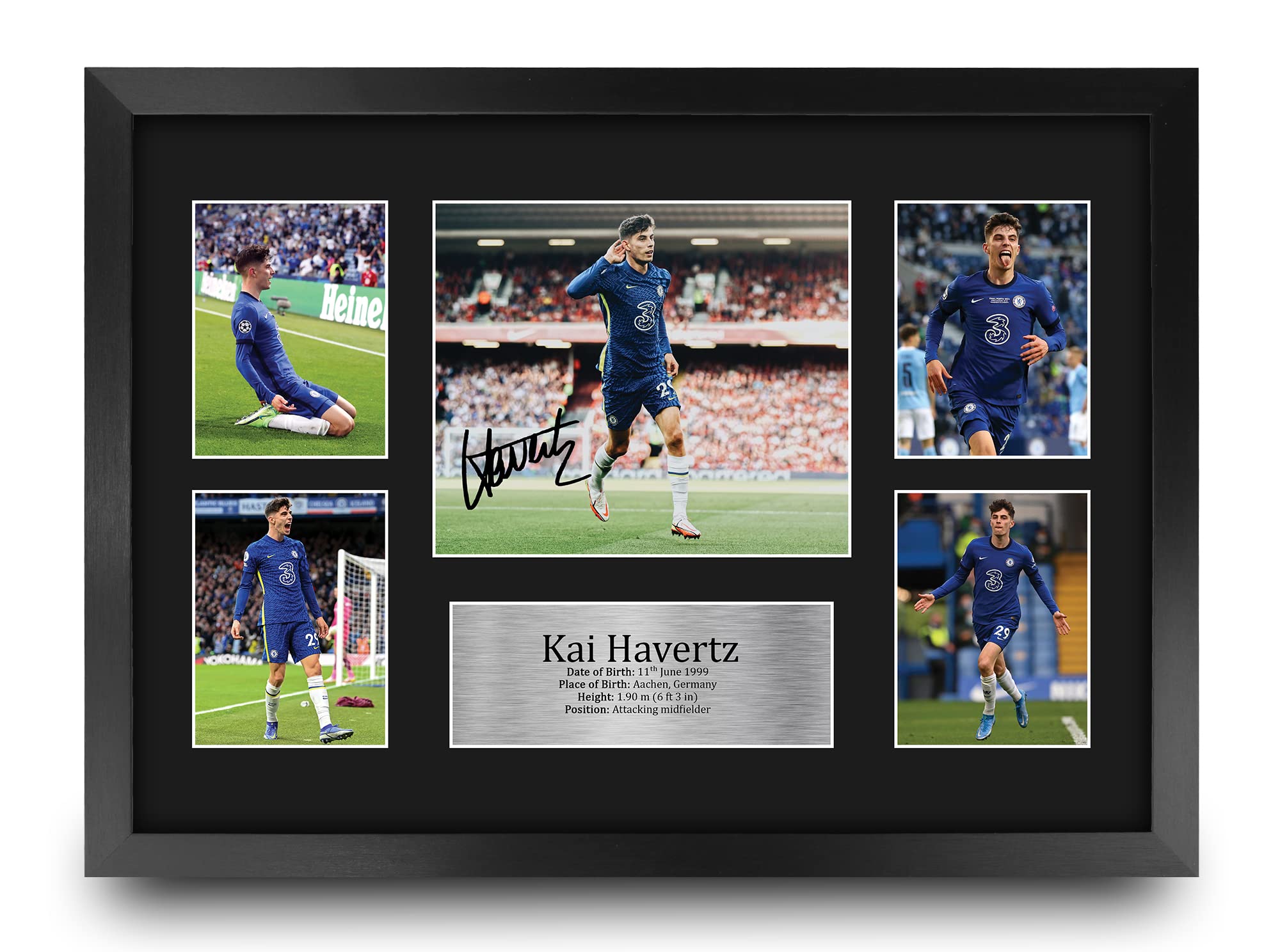 HWC Trading FR A3 Kai Havertz Chelsea Gifts Printed Signed Autograph Picture for Football Fans and Supporters - A3 Framed