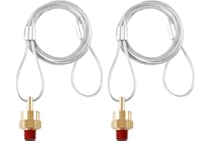 1/4” Air Tank Drain Valve Plug with 60” Cable, Dazakoot Replace Air Compressor Drain Valve Cable For Semi Trucks - 2pcs