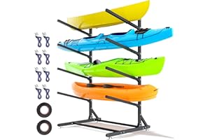 LNEUIE Kayak Storage Rack，Heavy Duty Freestanding Kayak Racks for Garage,Adjustable Kayak Stand Indoor & Outdoor Storage Rack for Kayak, Canoe, Surfboard
