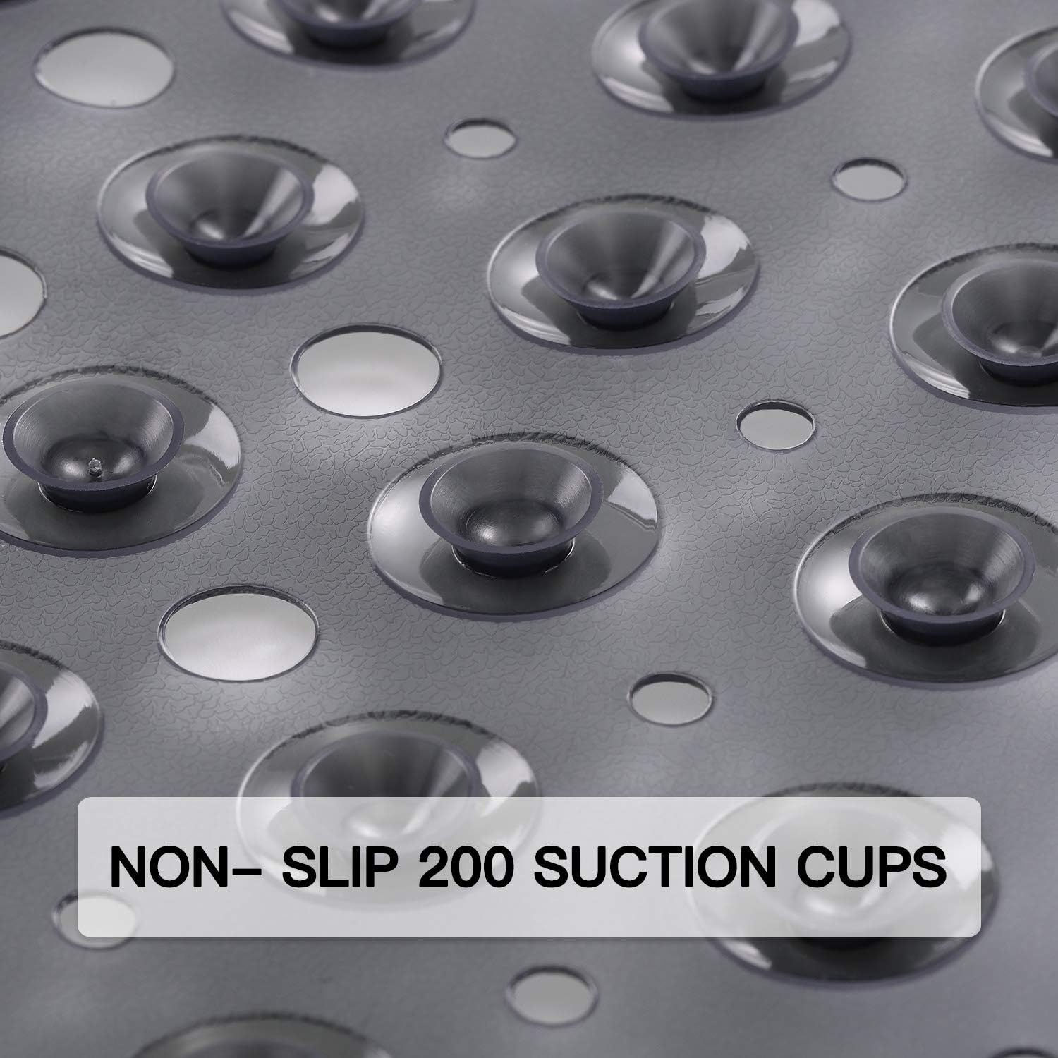 YINENN Bath Tub Shower Mat 40 x 16 Inch Non-Slip and Extra Large, Bathtub Mat with Suction Cups, Machine Washable Bathroom Mats with Drain Holes, Clear Light Black: Health & Personal Care