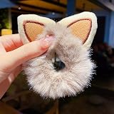 CNZON 8 Pieces Faux Fur Plush Bunny Scrunchies Fluffy Elastic Girls Women view 4