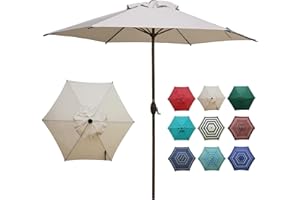 Abba Patio Patio Umbrella Outdoor Umbrella Patio Market Table Umbrella with Push Button Tilt and Crank for Garden, Lawn, Deck, Backyard & Pool