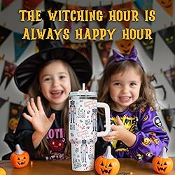 34HD Black Cat Tumbler with Handle & Straw, 40oz