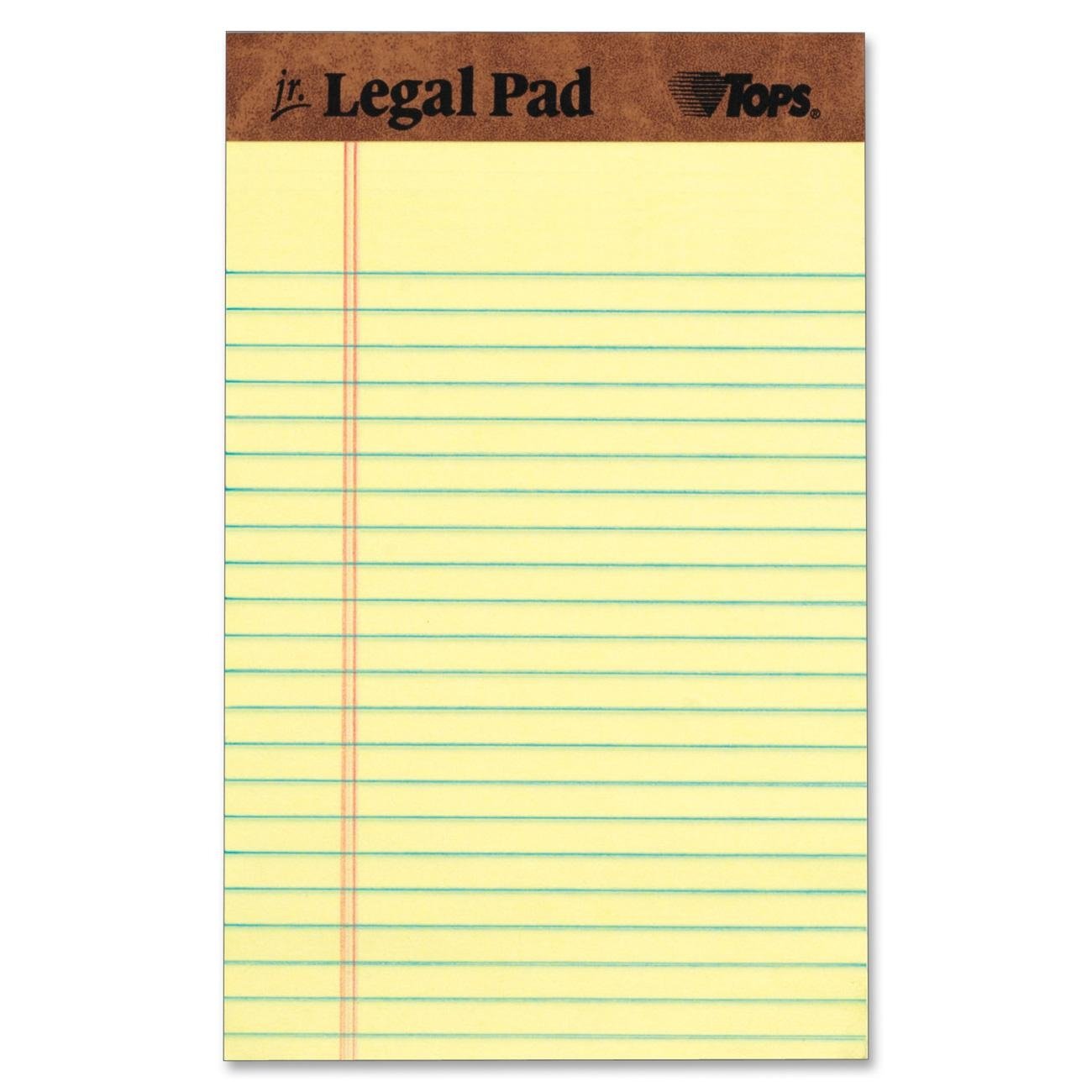 TOPS The Legal Pad Legal Pad, 5 x 8 Inches, Perforated, Canary, Narrow