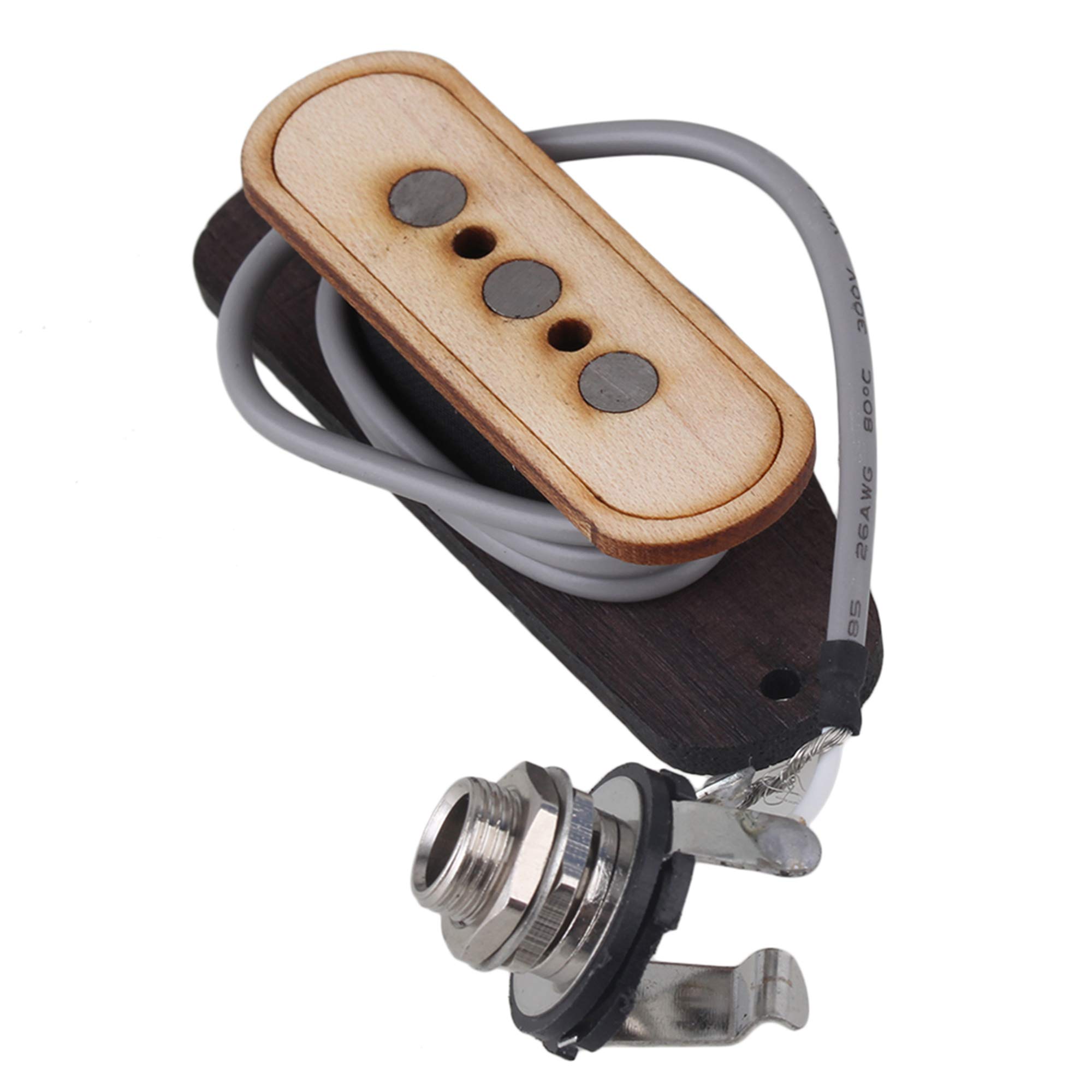 Yibuy 3 String Maple Electric Box Guitar Bass Pickup & Input Jack guitar replacement parts