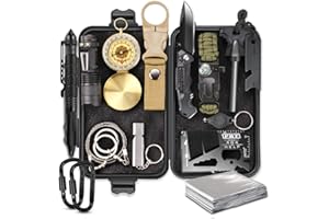 EMDMAK Gifts for Men Dad Husband Boyfriend, Survival Gear and Equipment 15 in 1, Outdoor Emergency Survival Kit, Camping Hunting Fishing Christmas Birthday Gifts Ideas for Him Teen Boy Cool Gadget