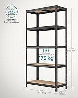 SONGMICS GLR040B02 Set of 2 Heavy Duty Shelving Units 40 x 90 x 180 cm Black view 7