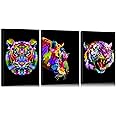 3 Pieces Pop Art Wall Decor Tiger Wall Art Animal Wall Art Tiger Poster Pop Art Poster Tiger Decor Animal Posters Pop Art Wall Art Animal Canvas Wall Art for Living Room Bedroom Decor (12''Wx16''Hx3)